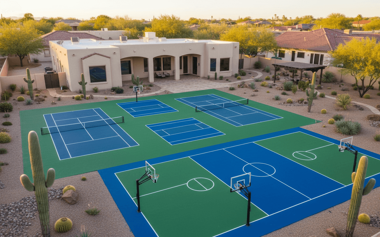 A finished sports court builder project